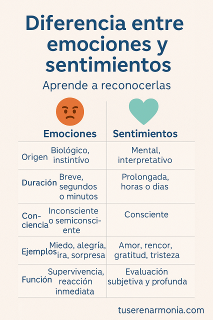 diferencia entre emociones y sentomientos